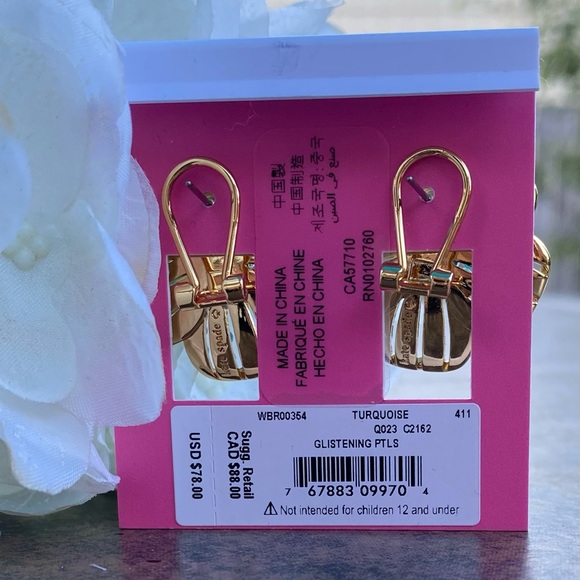 NWT KATE SPADE ♠️ GLISTENING PETALS FLOWER STATEMENT EARRINGS - Picture 9 of 10